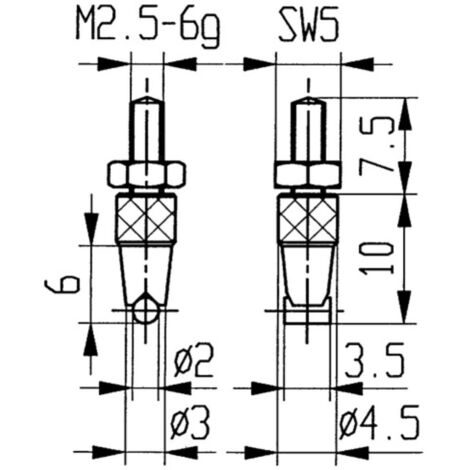 Messein.d.2mm horiz.zyl.m2.5 hm z.messluke beetle