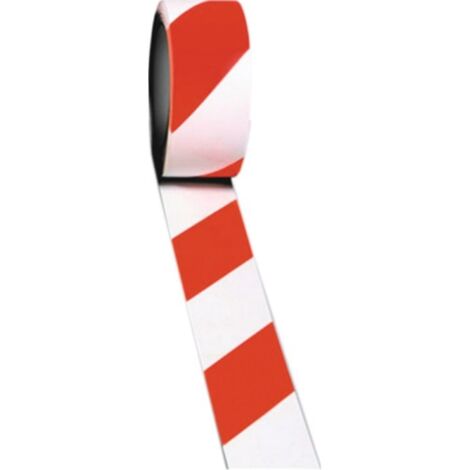 Cinta para señalización de suelo Easy Tape PVC rojo / blanco L.33m An.50mm Rl.ROCOL