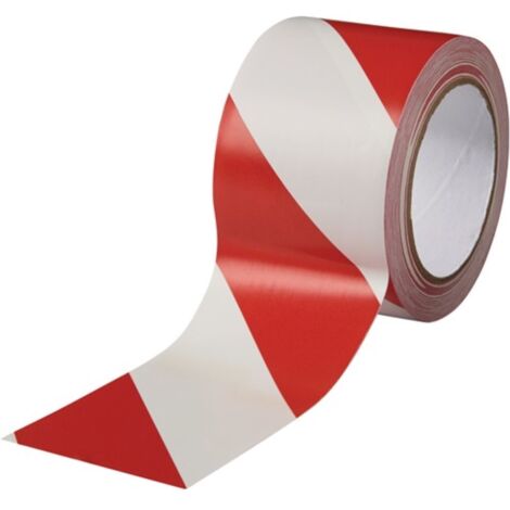 Cinta para señalización de suelo Easy Tape PVC rojo / blanco L.33m An.75mm Rl.ROCOL (1/3)