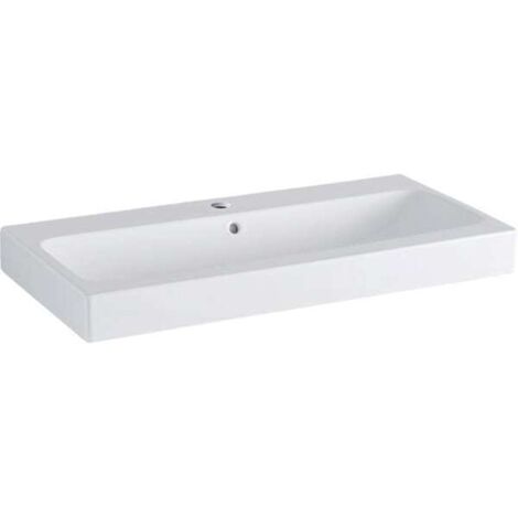 Lavabo Geberit iCon, 90x48,5cm, orificio para grifo central, blanco