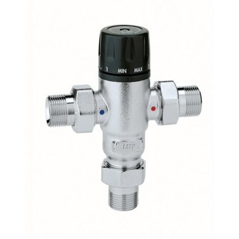 Termomezclador de latón, ajustable 3/4 de pulgada, 30-65 GrC Caleffi