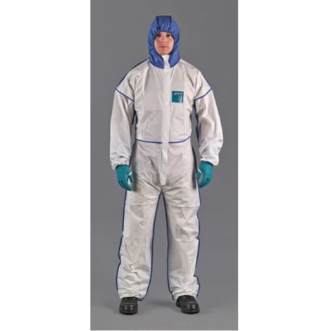 Traje de protección AlphaTec® 1800 Comfort Talla XXXL blanco / azul PSA III MICROGARD (1/4)