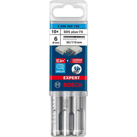 Broca para martillo Expert SDS plus-7X de 6 x 50 x 115 mm 10uds.  BOSCH 2608900159 (1/5)
