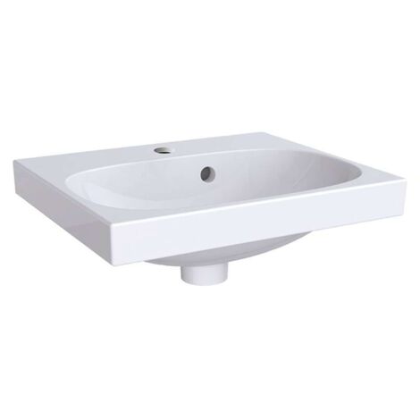 Lavamanos Geberit ACANTO 450x380mm con orificio para grifería con rebosadero we (1/3)