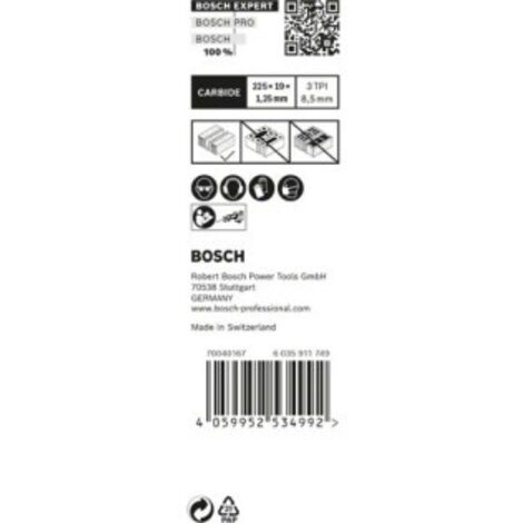 Bosch Expert Carbure S1141HM Hoja de sierra sable 225 mm