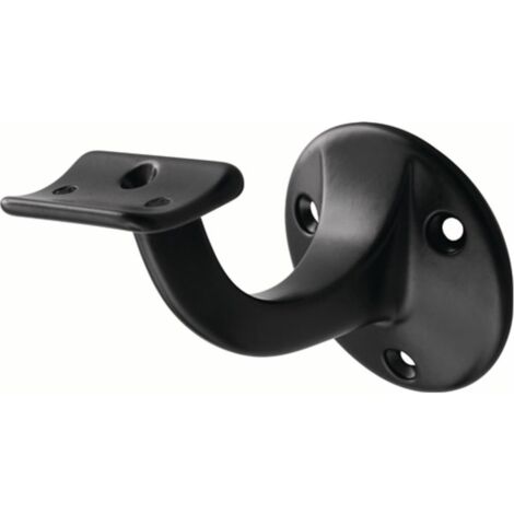Soporte pasamanos 3505 Alu.ku.- Revestido negro D. Placa de pared 56mm