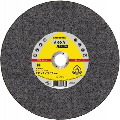 Disco de corte A 46 N Supra D125x2.5mm aluminio curvado agujero 22.23mm KLINGSPOR (Por 25) (1/2)