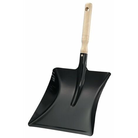 Recogedor con mango de madera, lacado negro MET, L220xW230mm