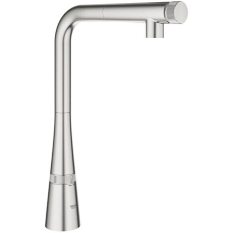 Mezclador de lavabo Zedra Smart Control 31593 L - extensible. Ducha de enjuague de acero (1/3)