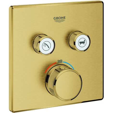 Termostato GROHTHERM SMARTCONTROL angular, 2 válvulas de cierre cool sunrise cepillado GROHE (1/4)