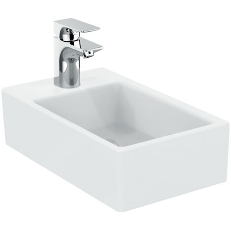 Lavamanos STRADA banco de grifería izquierda, sin rebosadero 450 x 270 x 130 mm blanco IDEAL STANDARD (1/5)