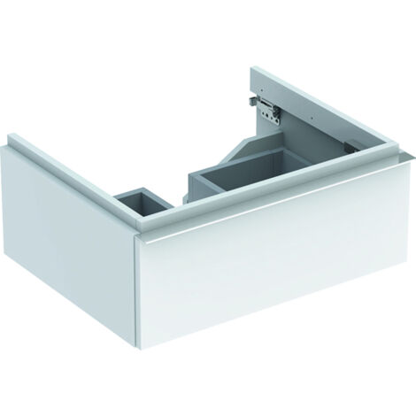 Mueble bajo lavabo Geberit iCon, con un cajón: Ancho 74cm, Alto 24cm, Fondo 47,7cm, Blanco / Lacado brillante (1/4)