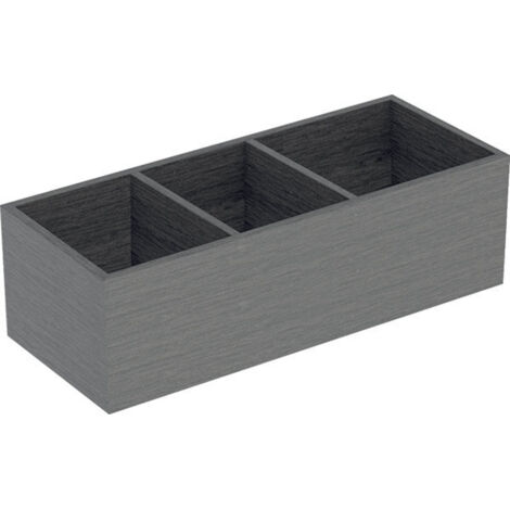 Caja de almacenamiento Geberit VariForm con disposición en H, para cajón inferior: B : 18cm, H : 14.3cm, T : 37.3cm, Gris oscuro / Revestido de melamina (1/2)