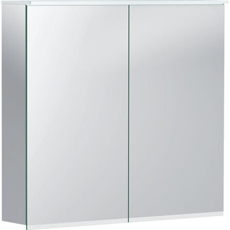 Armario con espejo Geberit Option Plus con iluminación y dos puertas: Ancho 75cm, Alto 70cm, Profundidad 17,2cm, retrovisor exterior, retrovisores interiores y exteriores (1/5)