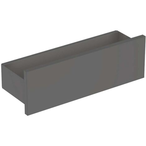 Estante de pared Geberit Smyle Square: Ancho 45 cm, Alto 14,8 cm, Fondo 15 cm, gris aterciopelado / con recubrimiento de polvo mate, gris aterciopelado / lacado mate (1/3)