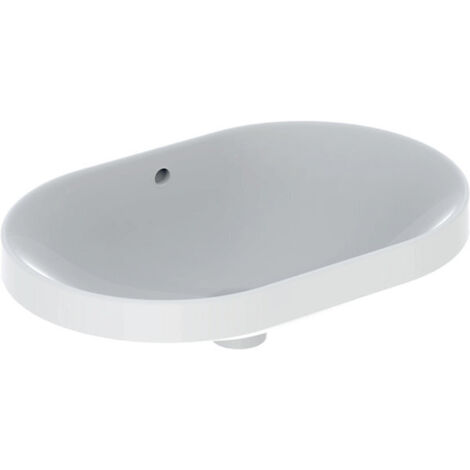Lavabo empotrado Geberit VariForm elíptico, 600x400mm, sin