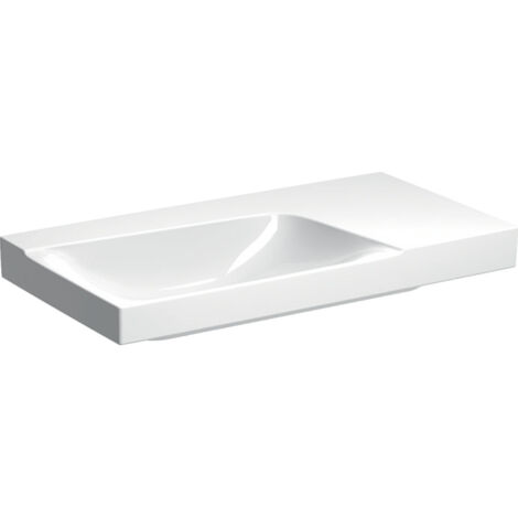 Geberit Xeno² Lavabo con balda, 90x48cm, sin orificio para grifería, sin rebosadero, balda a la derecha, Blanco, KeraTect (1/3)