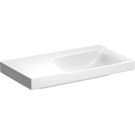 Geberit Xeno² Lavabo con balda, 90x48cm, sin orificio para grifería, sin rebosadero, balda a la izquierda, Blanco, KeraTect (1/3)