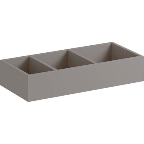 Caja de almacenamiento Geberit Xeno², disposición en H: B : 32,3 cm, H : 6,2 cm, T : 15 cm, gris Scultura / Melamina estructurada con madera (1/4)