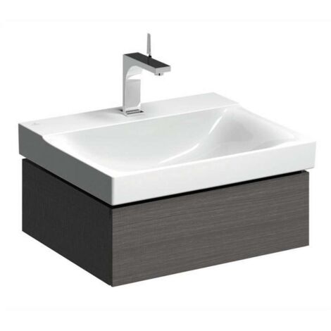 Mueble bajo lavabo Geberit Xeno², con un cajón: Ancho 58cm, Alto 22cm, Fondo 46,2cm, Gris Scultura / Melamina estructurada madera (1/3)