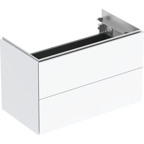 Mueble bajo lavabo Geberit ONE, con dos cajones, compacto: Ancho 74,5cm, Alto 46,5cm, Fondo 39,5cm, Blanco / Lacado alto brillo (1/5)