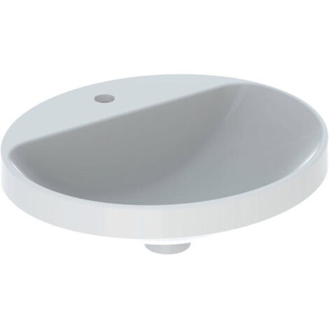Lavabo empotrado VariForm ovalado 500x450mm con orificio para grifería sin rebosadero blanco (1/2)