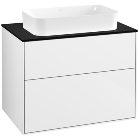 Finion, Muebles de baño, 800 x 603 x 501 mm, Angular, sin orificio para grifería, modelo suspendido, En madera, Lacado Blanco Brillo (1/5)