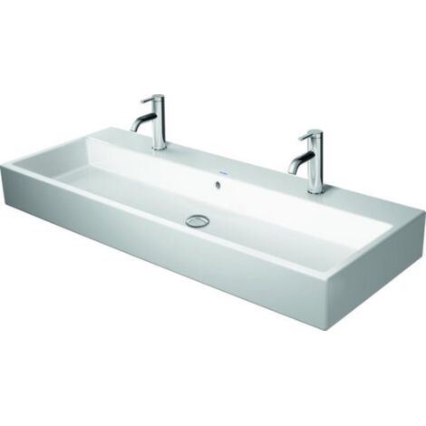 Lavabo Duravit Vero Air, 120x47cm, con rebosadero, 2 agujeros