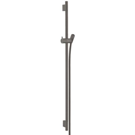 Hansgrohe Unica'S - Barra de ducha 90 cm con manguera de ducha, cromo negro cepillado 28631340