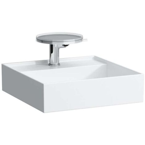 Lavabo KARTELL 460 x 460 mm sin rebosadero, versión 1 orificio para grifería blanco LCC LAUFEN