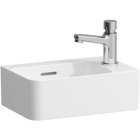 Lavabo VAL 340 x 220 mm, 1 orificio para grifería, con rebosadero blanco LAUFEN (1/4)