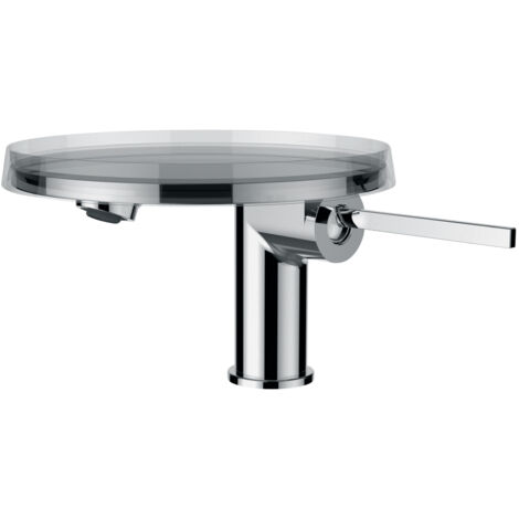 Mezclador monomando de lavabo KARTELL con disco decorativo transparente sin válvula de desagüe cromado LAUFEN (1/5)