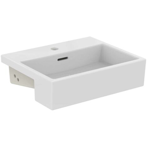 Lavabo semiencastrado EXTRA 500x420x145mm blanco 1 orificio para grifería, con rebosadero IDEAL STANDARD (1/5)