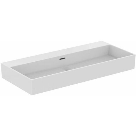 Lavabo suspendido de resina mineral PB2077 - 50 x 30 x 20 cm - blanco mate  - con toallero