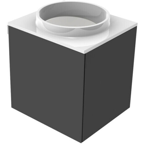 Lavabo negro sin orificio para grifería. manija izquierda (1/4)