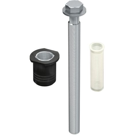 Sistema de montaje de carga pesada Thermo Proof Plus M16x300 mm con roscas internas M10 & M12 / Espesor de sujeción: 220 mm (Contenido: 12 piezas)
