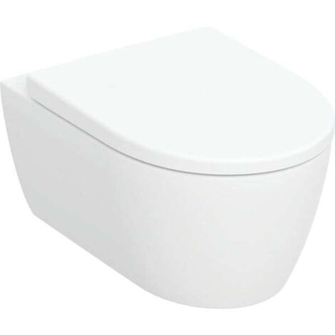 Wc con fondo hueco icon geberit rimfree cerrado. Forma con asiento de inodoro KT blanco (1/5)