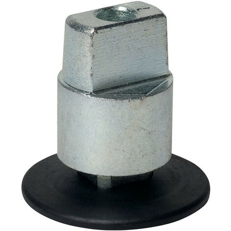 Eje pasante a extensión BTS 15 mm cónico plano galvanizado 3 grados de desviación DIN a la izquierda.