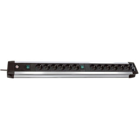 Base múltiple  Premium ALU-Line H05VV-F3G1,5 Negro Brennenstuhl