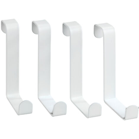 Gancho de pelaje de puerta blanca para 4