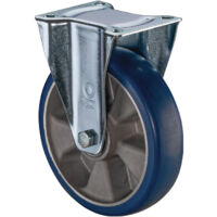 Roulette fixe D.80mm Trgf.170kg plateau PU L105xL85mm Couleur Rl.bleu BS ROLLS