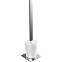 Juego de escobillas de baño ART contenedor cristal satinado, cepillos cromados
