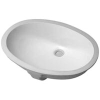 DURAVIT SANTOSA lavabo empotrado con rebosadero sin orificio para grifería B 510x375mm sin orificio para grifería blanco