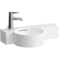 Lavabo de mano VAL 550 x 315 mm, 1 orificio para grifería, cortable en blanco LAUFEN