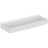 Lavabo CONCA 1200x450x165mm blanco sin orificio para grifería, sin rebosadero IDEAL STANDARD