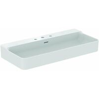 Lavabo CONCA 1000x450x165mm blanco con IdealPlus 3 orificios para grifería, con rebosadero IDEAL STANDARD