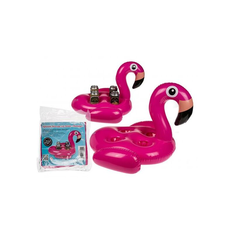 Poolbar Floating Flamingo Set Getränke Halter aufblasbar Spielzeug 33 x 25 cm 