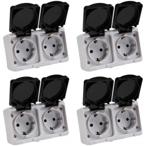 4er Pack Unterputz-Einbausteckdose IP54 – 50x50 Mm, Spritzwassergeschützt, Für Innen- & Außenbereich