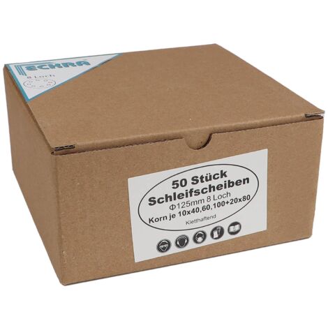 Eckra Schleifscheiben Mix 50 Blatt 125mm Korn 40 60 80 100 Klett Kletthaftend Schleifpapier (1/5)