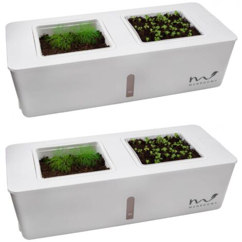 2er Set Küchen Kräutergarten Indoor Kräuter Gewächshaus selbstbewässernd Kräutertopf Set (1/5)